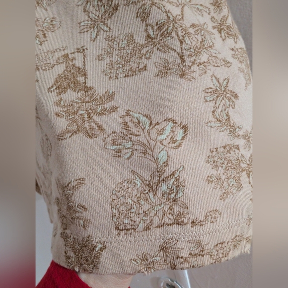 Aerie Tan Floral Short Sleeve Tee - Picture 8 of 9